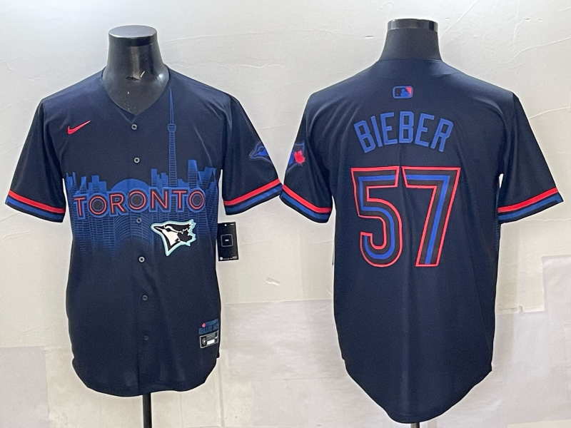 Men 2025 Toronto Blue Jays #57 Bieber Blue Nike MLB Jersey 066